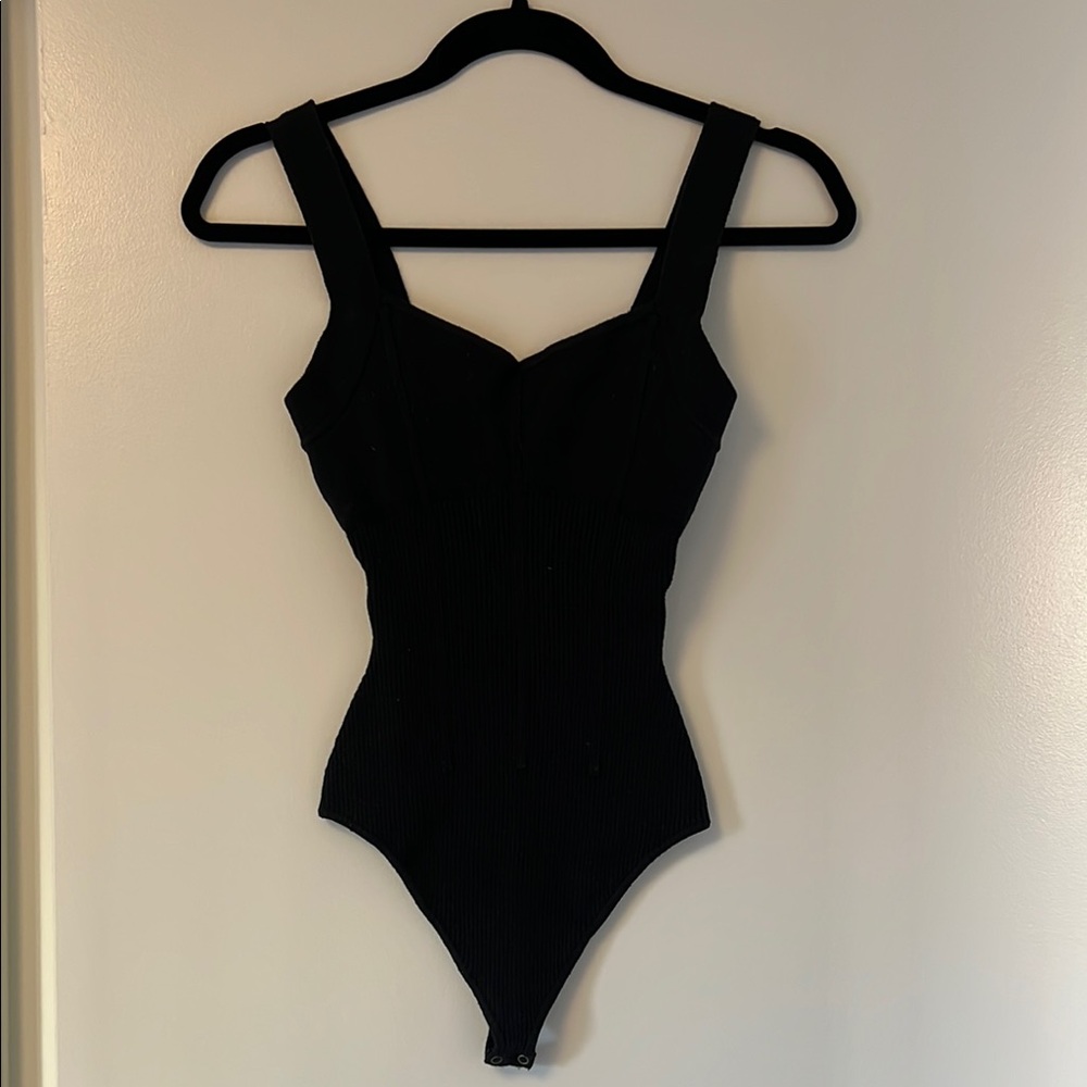 Abercrombie Black Ribbed Bodysuit